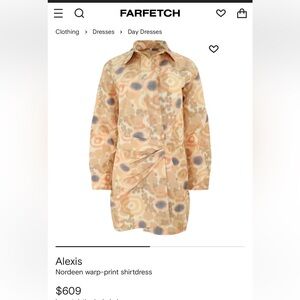 Alexis Nordeen Warp-print Orange Shirtdress